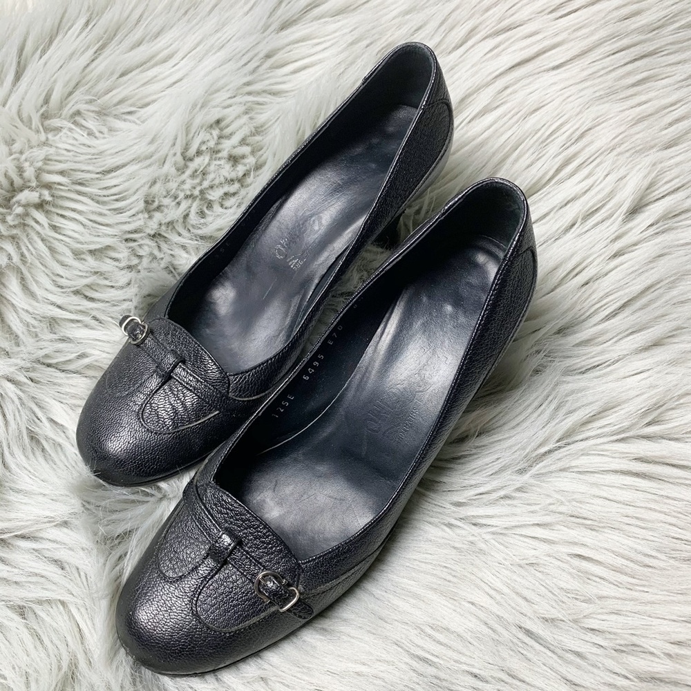 Salvatore Ferragamo Black Leather Pump